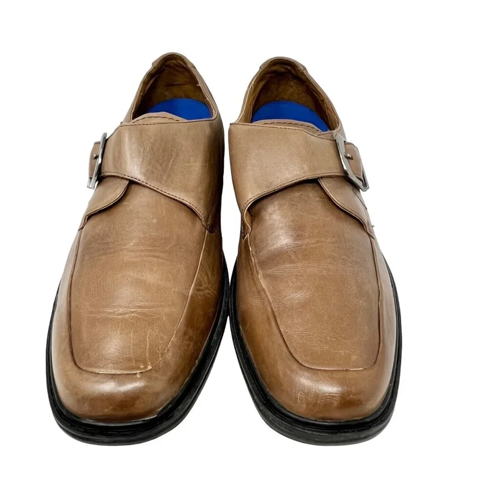 Dr. Comfort Mens‎ Leader Brown Leather Easy Access Buckle Strap Oxford Size 10.5